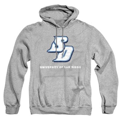 University of San Diego Official Distressed Primary Unisex Adult Pull-Over Hoodie,Athletic Heather, 3X-Large