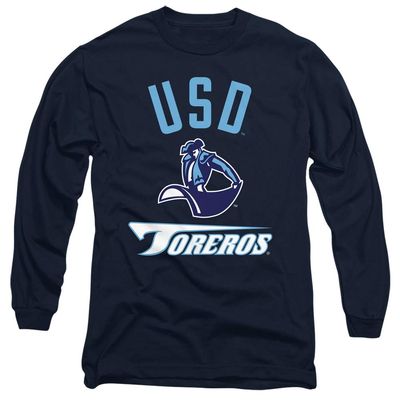 University of San Diego Official One Color Toreros Logo Unisex Adult Long-Sleeve T Shirt,Navy, Small