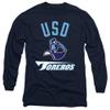 University of San Diego Official One Color Toreros Logo Unisex Adult Long-Sleeve T Shirt,Navy, Small view 1