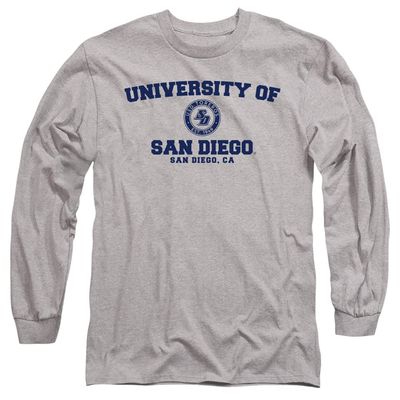 University of San Diego Official Circle Logo Unisex Adult Long-Sleeve T Shirt,Athletic Heather, X-Large