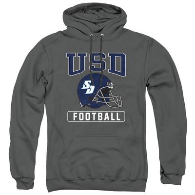 University of San Diego Official Football Helmet Unisex Adult Pull-Over Hoodie,Charcoal, 3X-Large
