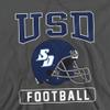 University of San Diego Official Football Helmet Unisex Adult Pull-Over Hoodie,Charcoal, 3X-Large view 2