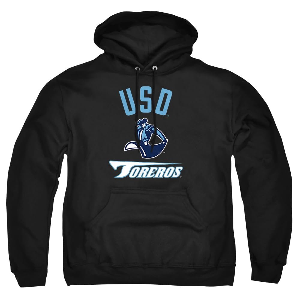 University of San Diego Official One Color Toreros Logo Unisex Adult Pull-Over Hoodie,Black, 3X-Large