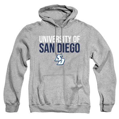 University of San Diego Official Stacked Unisex Adult Pull-Over Hoodie,Athletic Heather, 2X-Large