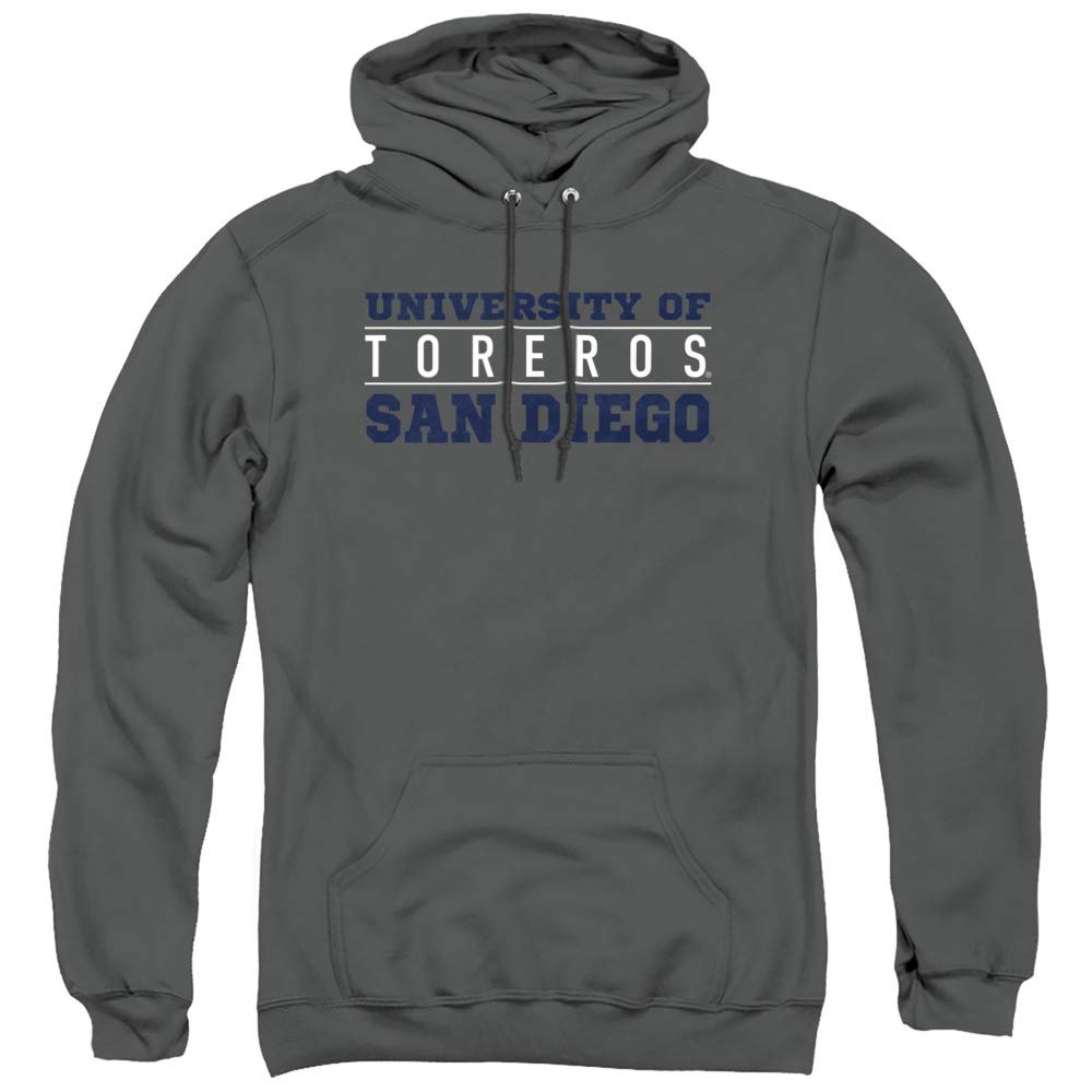 University of San Diego Official Between The Lines Unisex Adult Pull-Over Hoodie,Charcoal, X-Large