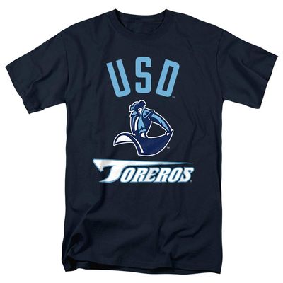 University of San Diego Official One Color Toreros Logo Unisex Adult T-Shirt, Navy, 3X-Large