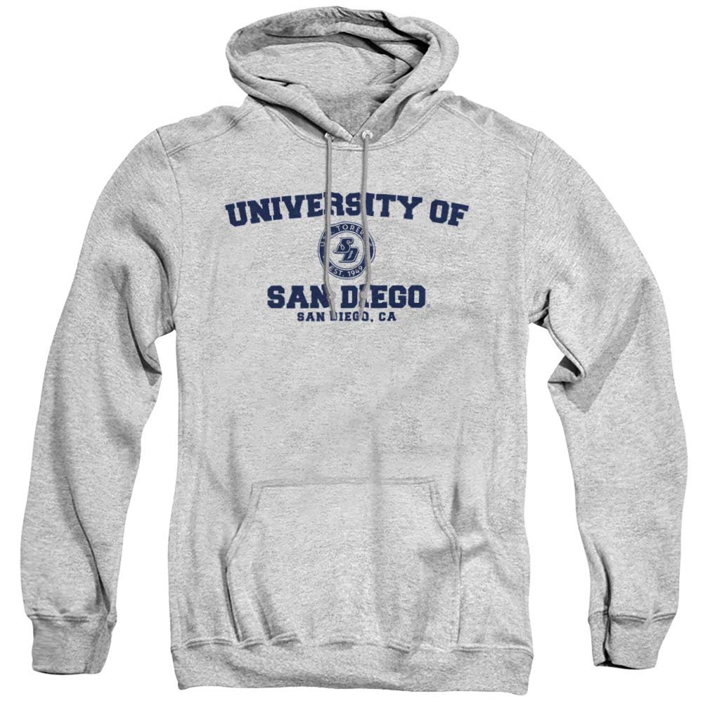 University of San Diego Official Circle Logo Unisex Adult Pull-Over Hoodie,Athletic Heather, 3X-Large