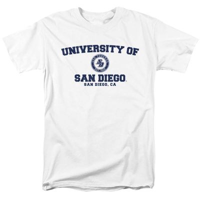 University of San Diego Official Circle Logo Unisex Adult T-Shirt, White, 5X-Large