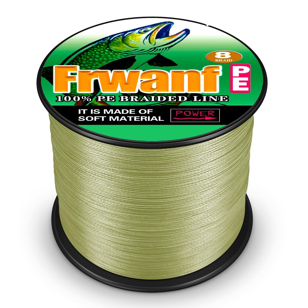 Frwanf 8 Strands Braided Fishing Line Unmatched Tensile Strength 100% PE Braided Line-Abrasion Resistant-No Stretch-Fishing String for Saltwater and Freshwater