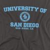 University of San Diego Official Circle Logo Unisex Adult T-Shirt, Charcoal, 5X-Large view 2