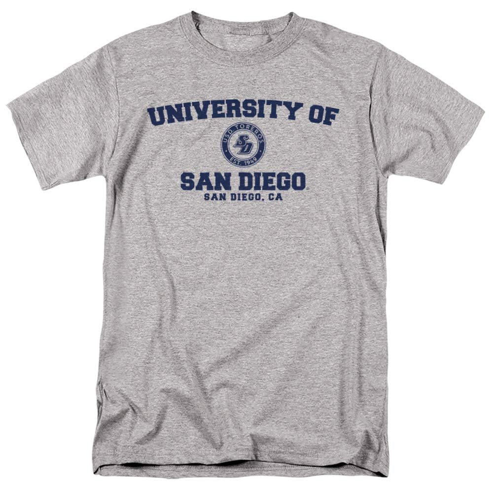 University of San Diego Official Circle Logo Unisex Adult T-Shirt, Athletic Heather, 3X-Large