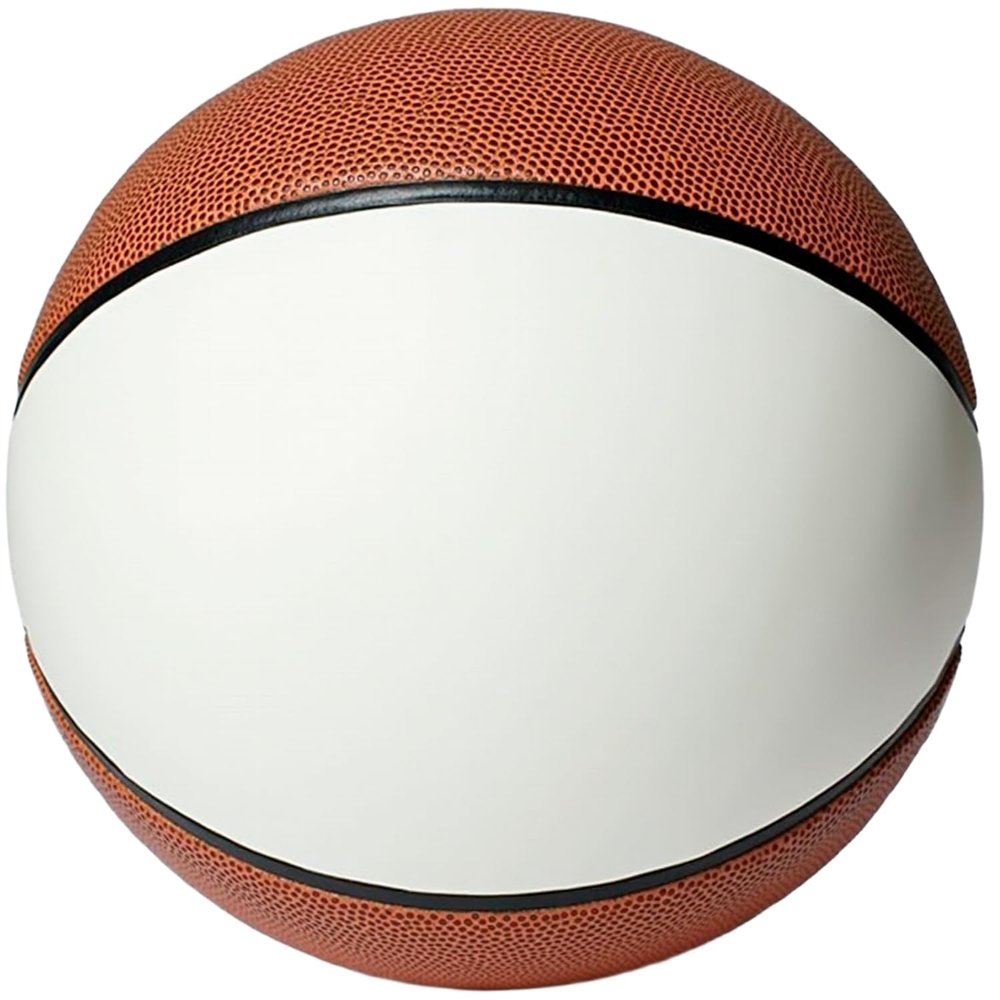 Ballstars Mini Autograph Blank Basketball - Official Size 1 - Signable Junior Trophy with One Large White and 6 Brown Panels - Autograph Gift - 6 inches