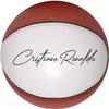 Ballstars Mini Autograph Blank Basketball - Official Size 1 - Signable Junior Trophy with One Large White and 6 Brown Panels - Autograph Gift - 6 inches view 2