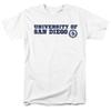 University of San Diego Official Block Text Unisex Adult T-Shirt, White, 5X-Large