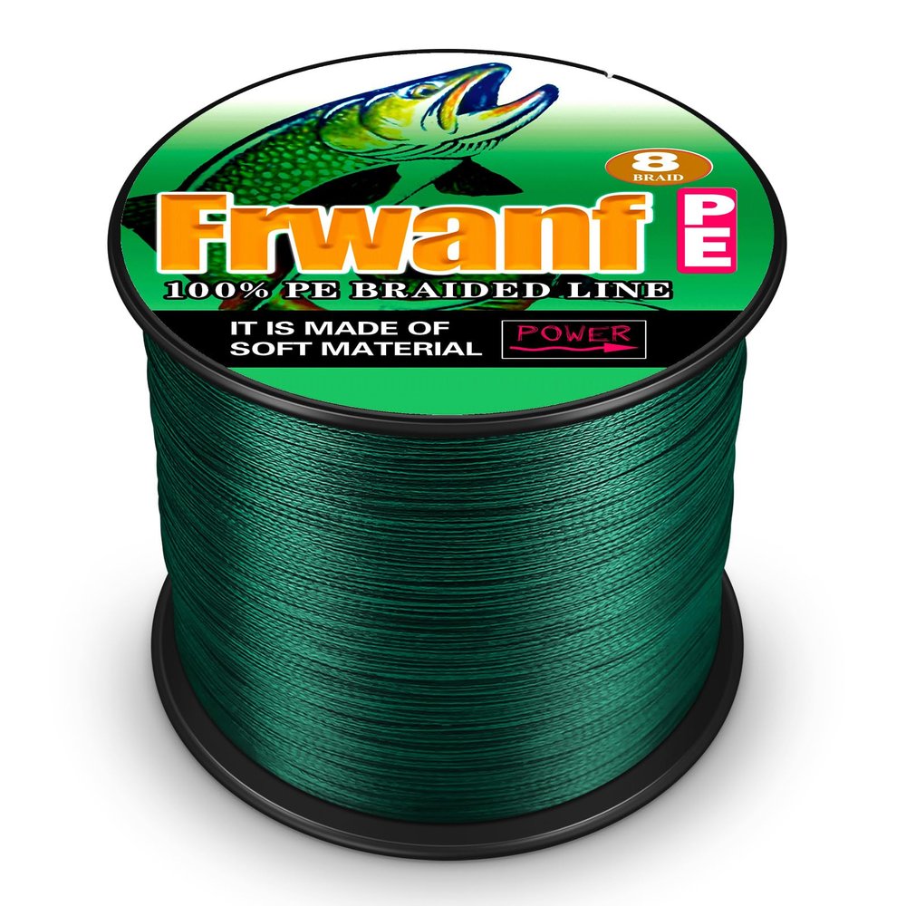 Frwanf 8 Strands Braided Fishing Line Unmatched Tensile Strength 100% PE Braided Line-Abrasion Resistant-No Stretch-Fishing String for Saltwater and Freshwater