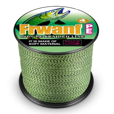 Frwanf Braided Fishing Line 4 Strands Super Strong PE Fishing String ExtremePower Fishing Braid Line for Saltwater and Fresh Water 8LB Test 100M/109Yards Black and Yellow