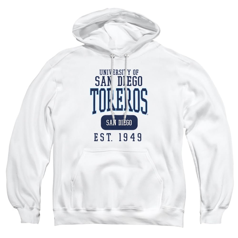 University of San Diego Official Founded Date Unisex Adult Pull-Over Hoodie,White, 3X-Large