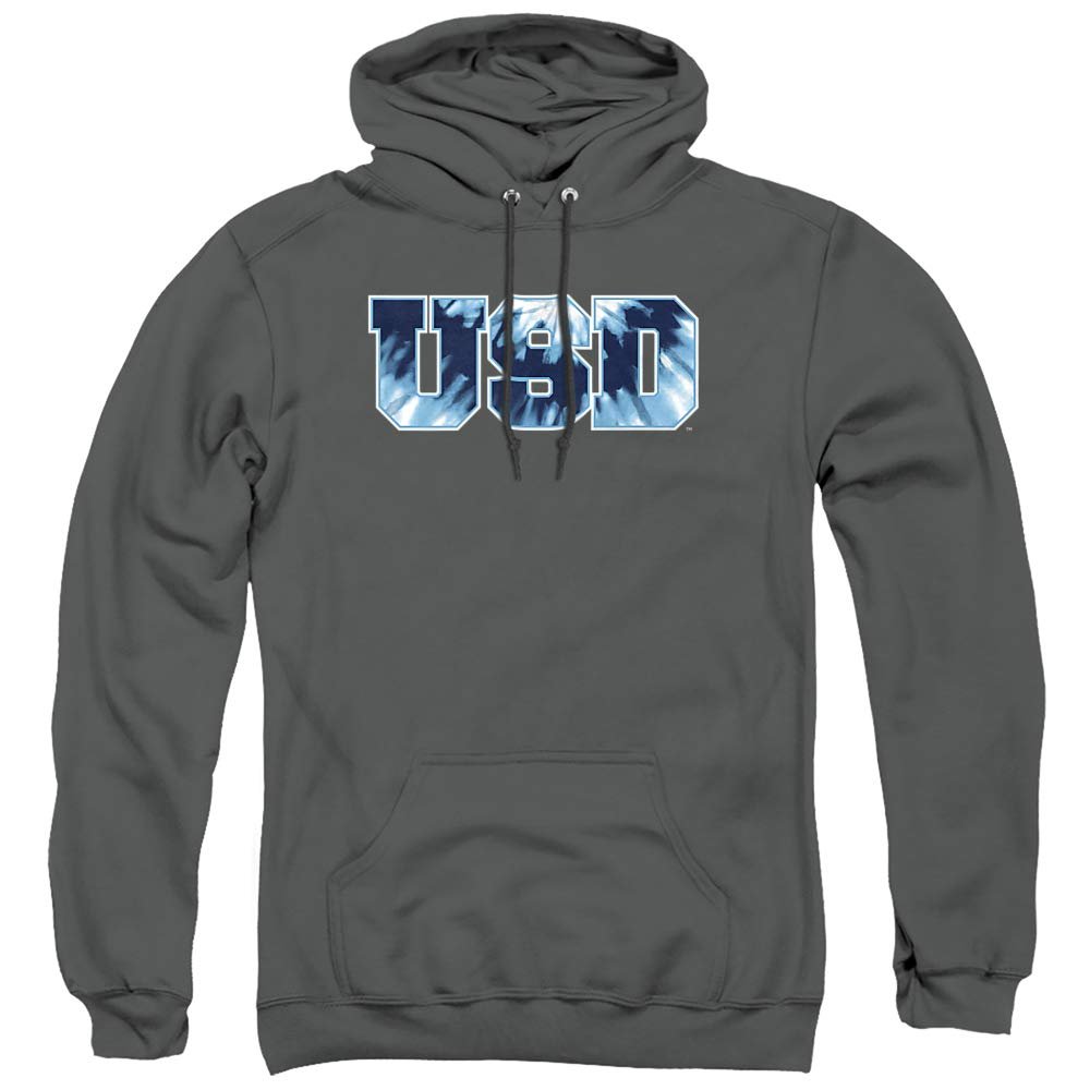 University of San Diego Official Tie-Dye Unisex Adult Pull-Over Hoodie,Charcoal, 3X-Large
