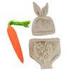 IDOPIP Newborn Baby Bunny Easter Photography Prop Crochet Knit Rabbit Hat Diaper Carrot 1st Birthday Outfit for Infant Boy Girl Photo Shoot Dress Hat + Shorts + Carrot (3pcs) 0-3 Months view 1