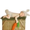 IDOPIP Newborn Baby Bunny Easter Photography Prop Crochet Knit Rabbit Hat Diaper Carrot 1st Birthday Outfit for Infant Boy Girl Photo Shoot Dress Hat + Shorts + Carrot (3pcs) 0-3 Months view 4