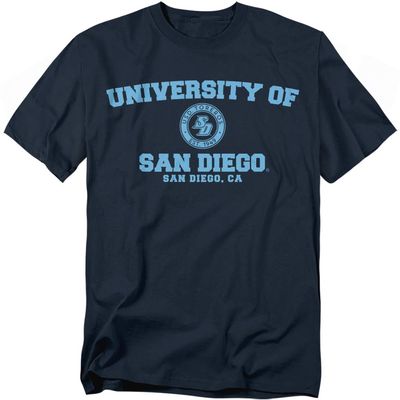 University of San Diego Official Circle Logo Unisex Adult T-Shirt, Navy, 5X-Large