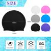 Syhood 6 Pieces Unisex Adult Silicone Swim Cap Waterproof Swimming Hat Non Slip Pool Hat Elastic Silicone Cap for Long and Short Hair(Black, Gray, White, Blue, Deep Purple, Pink) view 3
