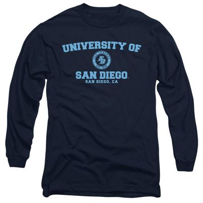 University of San Diego Official Circle Logo Unisex Adult Long-Sleeve T Shirt,Navy, Large