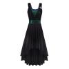 ODASDO Women Lyrical Dance Costumes Modern Contemporary Dancewear Shiny Sequins Spaghetti Strap Mesh Tulle High Low Dress Ballet Leotard Stage Performance Ballroom Cha Cha Clothes Black XS view 1
