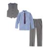 Izod Little Boys 4-Piece Formal Suit Vest Set, Medium Blue/ Grey, 3T view 2