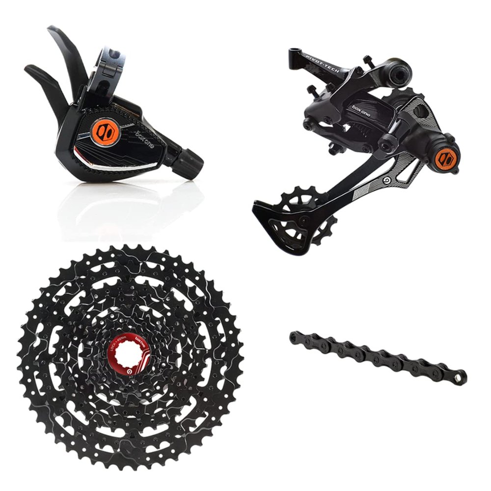 Box One/Two Prime 9 X-Wide 11-50T Range Multi Shift Drivetrain Cycling Groupset Shifter Rear Derailleur Bike Cassette Chain Shift Cable & Housing Kit