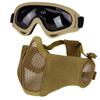 Yzpacc Airsoft Mask with Goggles, Foldable Half Face Airsoft Mesh Mask with Ear Protection for Paintball Shooting Cosplay CS Game view 1