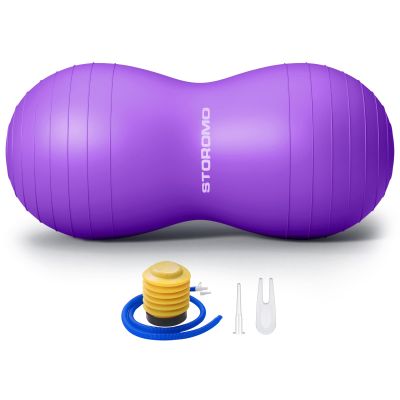 Anti-Burst Peanut Ball  High Weight Capacity Exercise Ball for Birth, Yoga, Pilates & Physical Therapy, Eco-Friendly PVC Fitness Ball for Kids & Adults, Includes Pump31.5x15.7inch (80x40cm)Purple)