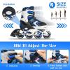 Adjustable Inline Skates for Boys, Blades Roller Skates with All Light up Wheels for Big Kids, Blue, Size 10 11 12 13 view 4