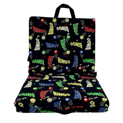 TG,LLC Treasure Gurus Patterned Foam Bingo Game Seat Folding Double Office Stadium Chair Cushion Back Support Pad