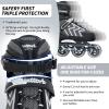 Nattork Adjustable Blades Roller Skates for Adults Women and Men,Outdoor & Indoor Black Inline Skates for Kids,Boys,Beginners,Size 6.5 7 7.5 8 view 3