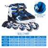 Adjustable Inline Skates for Boys, Blades Roller Skates with All Light up Wheels for Big Kids, Blue, Size 1 2 3 4 view 4