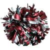 Metallic Cheerleader Cheerleading Pom Poms 6 inch 1 Pair 2 Pieces (Maroon/Silver) view 1