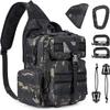 G4Free Large Tactical EDC Sling Bag Backpack, Military Molle Bag Single Strap Shoulder Backpack for Men (Black CP) view 1