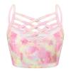CHICTRY Kids Girls Tie Dye Cirss Cross Front Sports Bra Gymnastics/Dance/Workout Crop Top Pink 4 view 1