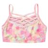 CHICTRY Kids Girls Tie Dye Cirss Cross Front Sports Bra Gymnastics/Dance/Workout Crop Top Pink 4 view 3