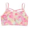 CHICTRY Kids Girls Tie Dye Cirss Cross Front Sports Bra Gymnastics/Dance/Workout Crop Top Pink 4 view 4