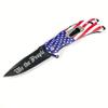 Blazing Steel 8 Inches Folding Knife I Drop Point Straight Edge I American Flag Handle I Camping I Outdoor I Hunting I EDC Pocket Knife I Proud of America Knife (American Flag) view 2