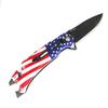 Blazing Steel 8 Inches Folding Knife I Drop Point Straight Edge I American Flag Handle I Camping I Outdoor I Hunting I EDC Pocket Knife I Proud of America Knife (American Flag) view 3