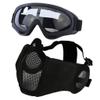 Yzpacc Airsoft Mask with Goggles, Foldable Half Face Airsoft Mesh Mask with Ear Protection for Paintball Shooting Cosplay CS Game view 1
