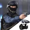 Yzpacc Airsoft Mask with Goggles, Foldable Half Face Airsoft Mesh Mask with Ear Protection for Paintball Shooting Cosplay CS Game view 4