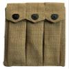 Warcraft Exports U.S. Army GI USGI WWII Triple 3 Magazine Thompson Belt Holster 3 Cell Canvas Pouch-Khaki view 1