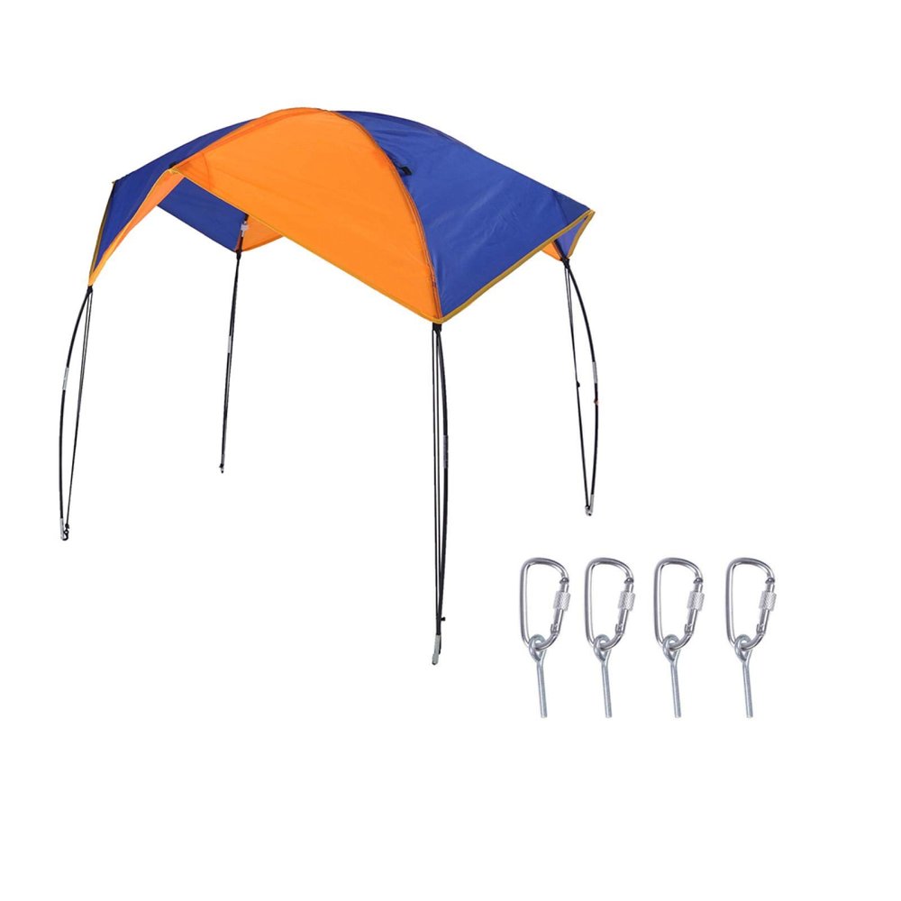 2 4 Persons Boat Sun Shelter ishing Sun Shade Sailboat Awning Cover Fishing Canopy Tent Sun Shade(68351 Awning (4 People))