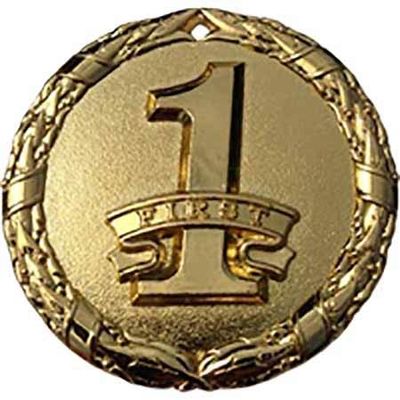 1st Place Medals (Pack of 100) Gold First with Neck Red White & Blue Ribbons Award NS