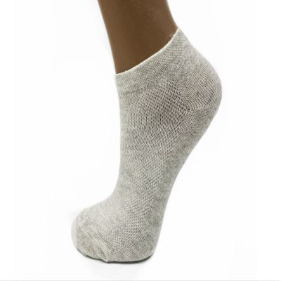Women's Flax Linen Ankle Socks Quick-Drying Finely Made Mesh-knitted (L, 5-pack)