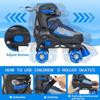 Kids Roller Skates for Boys, Blue Adjustable Rollerskates with Light Up Wheels for Teens Youth Ages 6-12 10 11 12, Beginners Outdoor Sports, Best Birthday Gift for Kids view 4